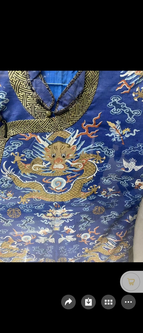 古玩雜項緙絲龍褂真品鑒賞圖