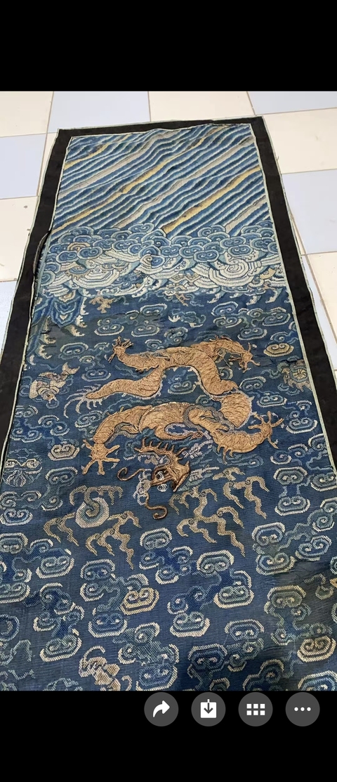 古玩雜項龍紋繡片真品鑒賞圖
