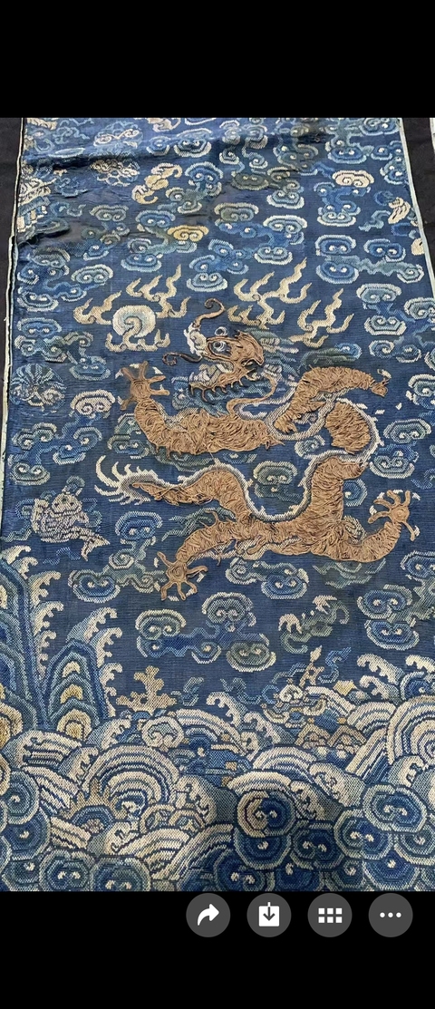 古玩雜項龍紋繡片真品鑒賞圖