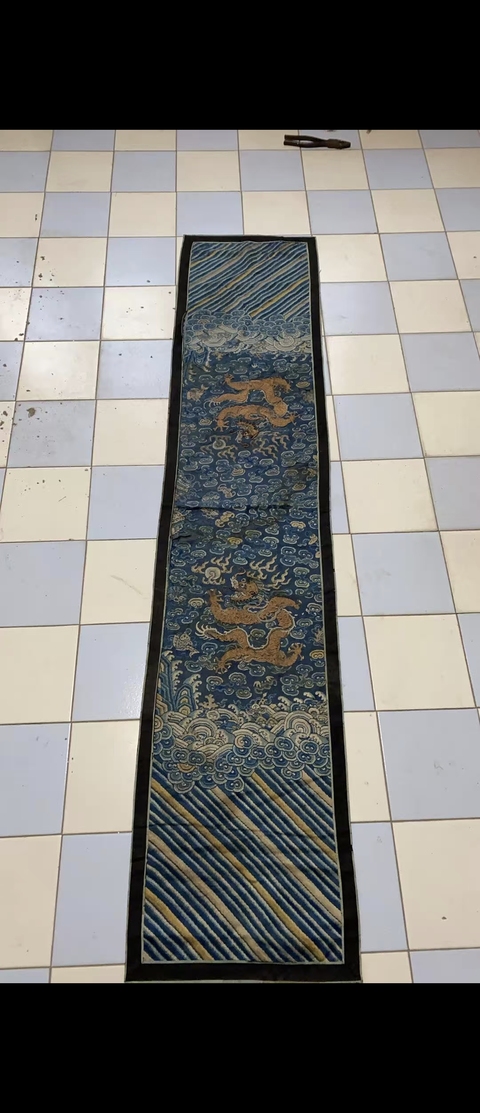 古玩雜項龍紋繡片真品鑒賞圖