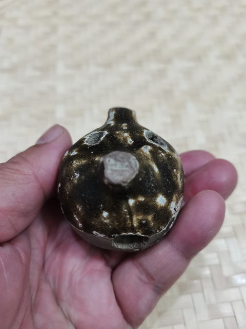 古玩陶瓷宣州窯三孔塤真品鑒賞圖