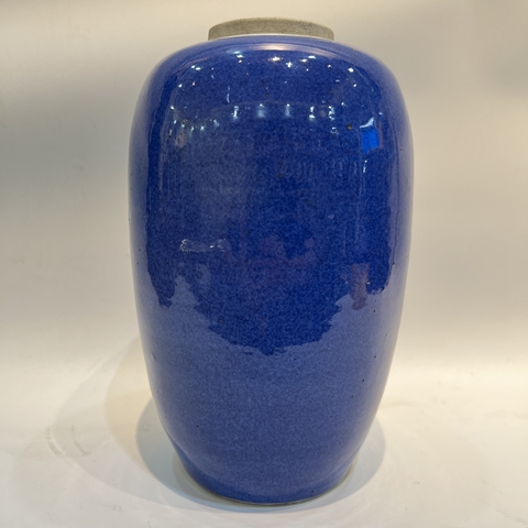 古玩陶瓷清光緒 灑藍釉冬瓜罐真品鑒賞圖