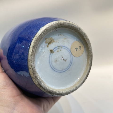 古玩陶瓷清光緒 灑藍釉冬瓜罐真品鑒賞圖