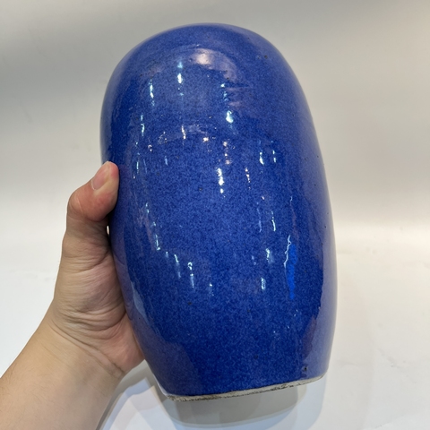 古玩陶瓷清光緒 灑藍釉冬瓜罐真品鑒賞圖