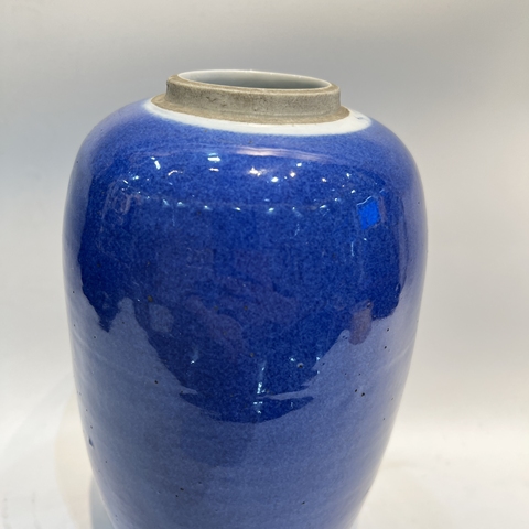 古玩陶瓷清光緒 灑藍釉冬瓜罐真品鑒賞圖