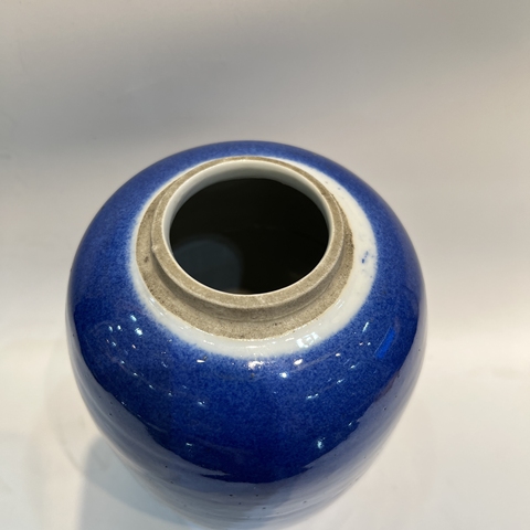 古玩陶瓷清光緒 灑藍釉冬瓜罐真品鑒賞圖