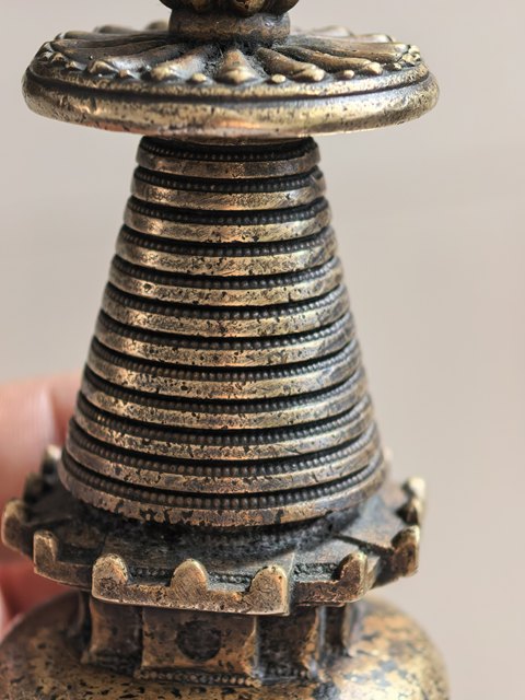 古玩銅器銅佛塔真品鑒賞圖