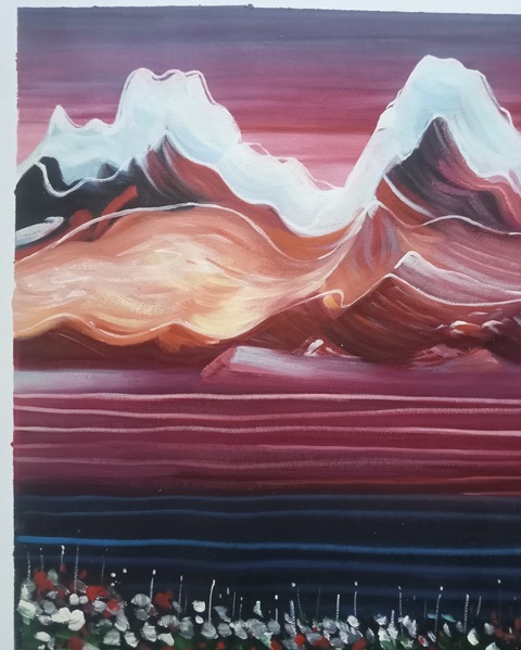 古玩字畫黃建南油畫金色光年真品鑒賞圖