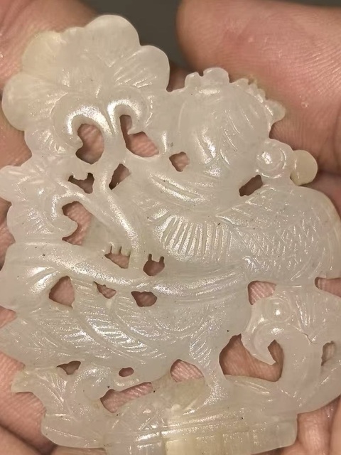 古玩玉器仿古玉人物鏤空佩真品鑒賞圖