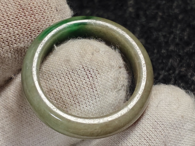 古玩玉器天然翡翠指環真品鑒賞圖