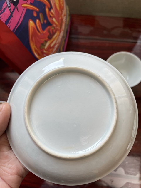 古玩陶瓷清·粉彩如意花卉紋杯碟一套 真品鑒賞圖