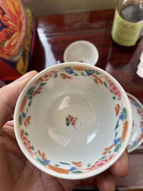 古玩陶瓷雍正·粉彩博古花卉紋杯碟一套 真品鑒賞圖