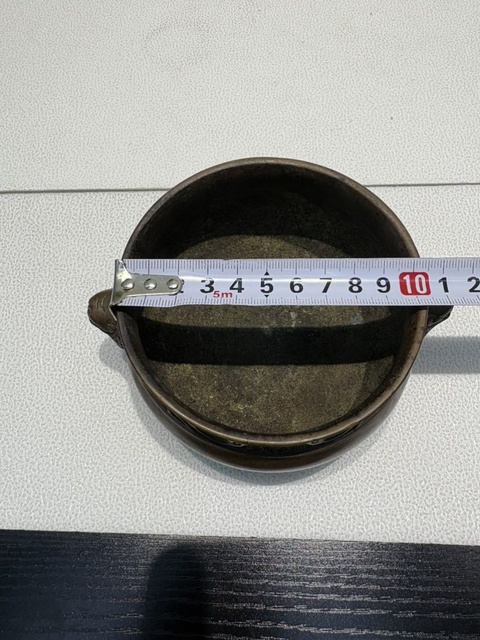 古玩銅器錦邊獅耳爐真品鑒賞圖