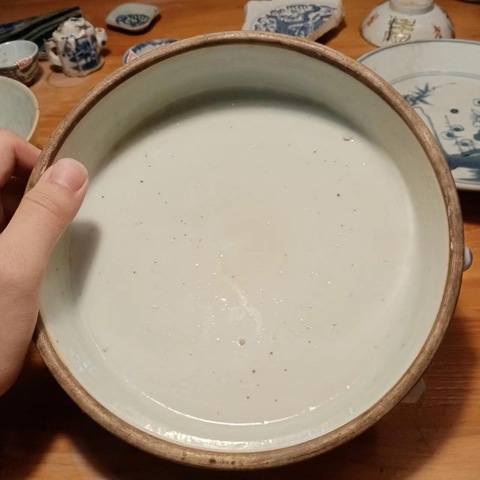 古玩陶瓷青花花卉紋獅耳洗真品鑒賞圖