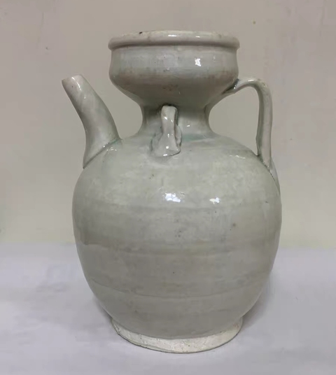 古玩陶瓷青白釉雙系杯口執壺真品鑒賞圖