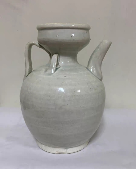 古玩陶瓷青白釉雙系杯口執壺真品鑒賞圖