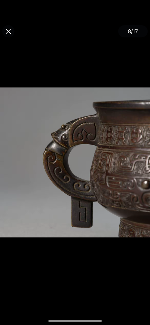 古玩銅器簋式爐真品鑒賞圖