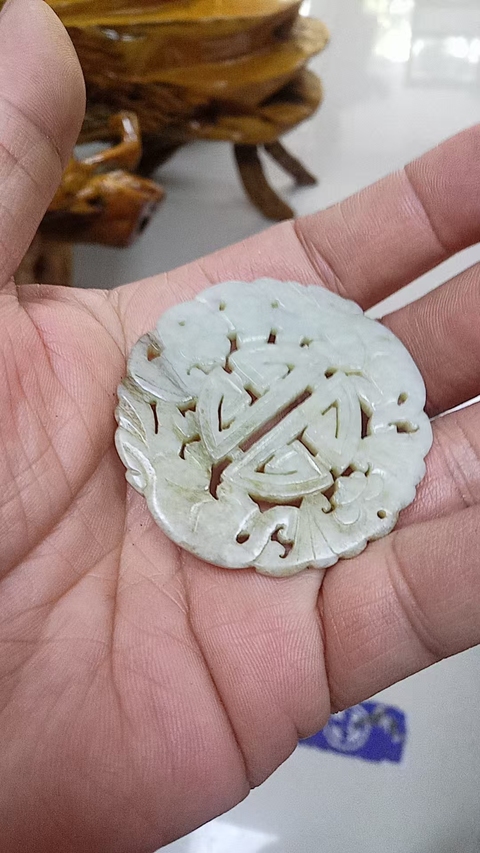 古玩玉器和田玉雕“福壽佩”真品鑒賞圖