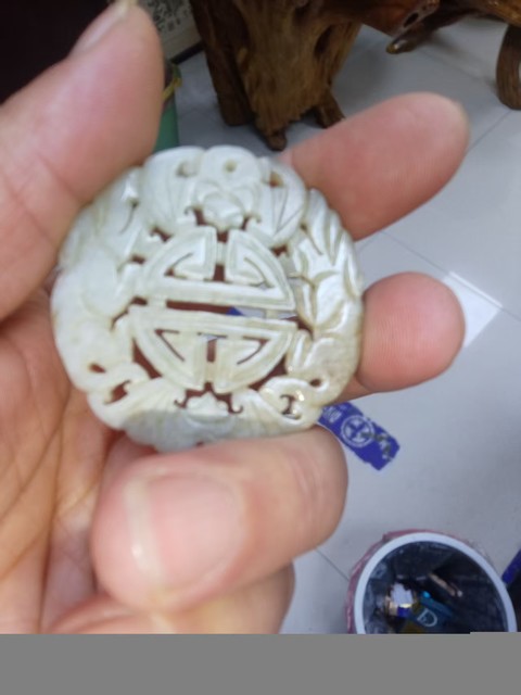 古玩玉器和田玉雕“福壽佩”真品鑒賞圖