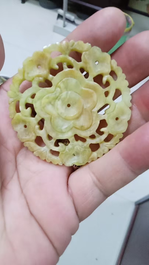 古玩玉器和田玉雕“福壽佩”真品鑒賞圖