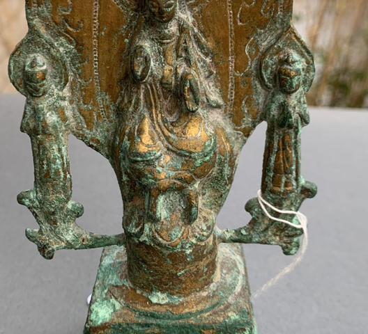 古玩銅器銅鎏金觀音像真品鑒賞圖