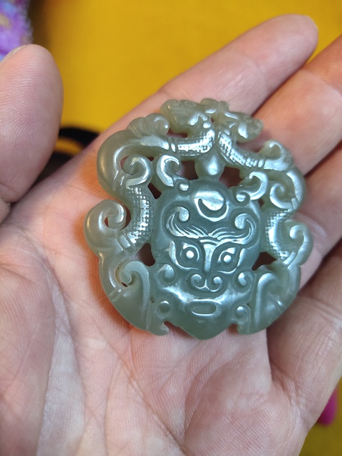 古玩玉器雙龍佩真品鑒賞圖