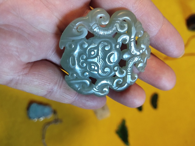 古玩玉器雙龍佩真品鑒賞圖