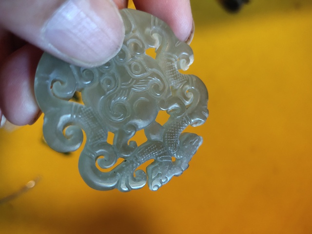 古玩玉器雙龍佩真品鑒賞圖