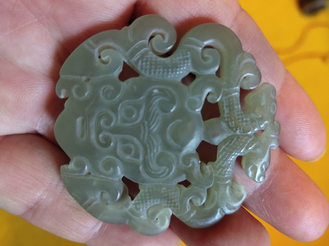 古玩玉器雙龍佩真品鑒賞圖