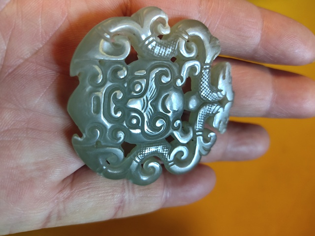 古玩玉器雙龍佩真品鑒賞圖