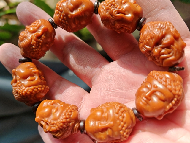 古玩玉器佛頭手串真品鑒賞圖