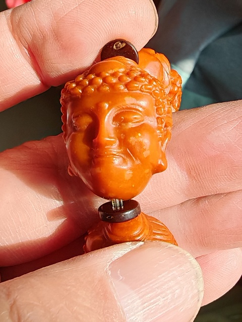 古玩玉器佛頭手串真品鑒賞圖