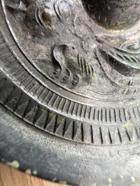 古玩雜項漢代龍虎對持鏡真品鑒賞圖