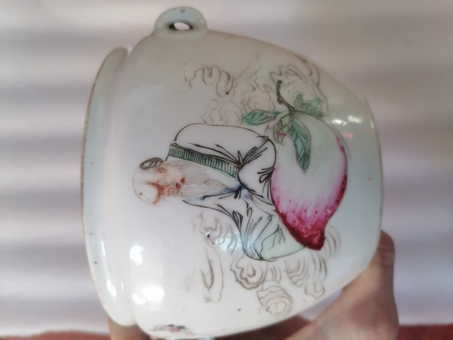 古玩陶瓷粉彩人物粥罐真品鑒賞圖