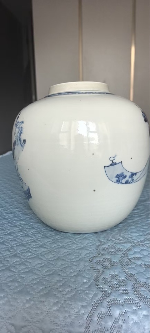 古玩陶瓷青花人物故事罐真品鑒賞圖