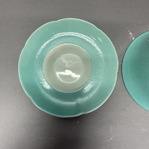 古玩陶瓷綠釉三才蓋杯真品鑒賞圖