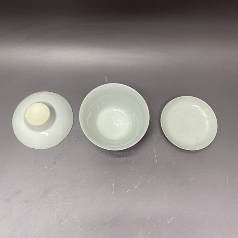 古玩陶瓷胭脂紅釉三才蓋杯真品鑒賞圖