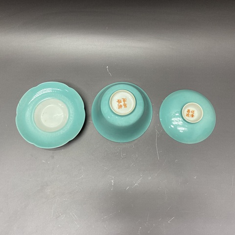 古玩陶瓷民國三才蓋杯真品鑒賞圖