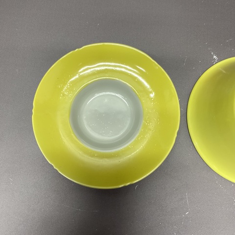 古玩陶瓷黃釉三才蓋杯真品鑒賞圖