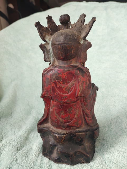 古玩銅器銅寶冠觀音真品鑒賞圖