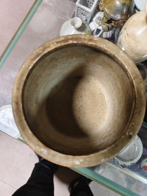 古玩陶瓷珊瑚紅釉描金吉語紋圈足筒式香爐真品鑒賞圖