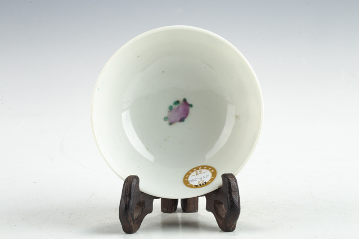 古玩陶瓷清晚·粉彩竹石詩文碗碟一套拍賣，當前價格200元