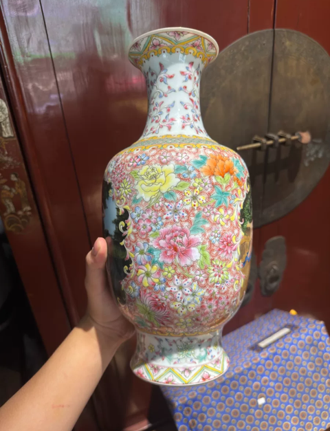 古玩陶瓷粉彩瓶真品鑒賞圖