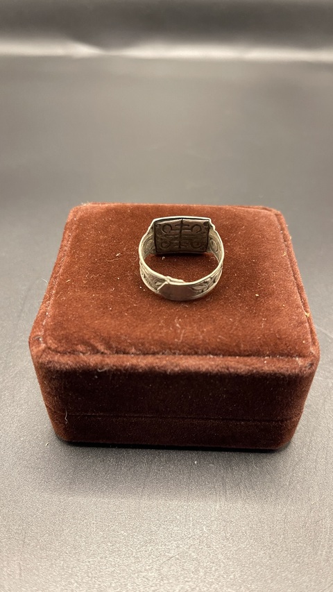 古玩雜項壽字紋戒指真品鑒賞圖