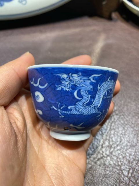 古玩陶瓷晚清青花杯真品鑒賞圖