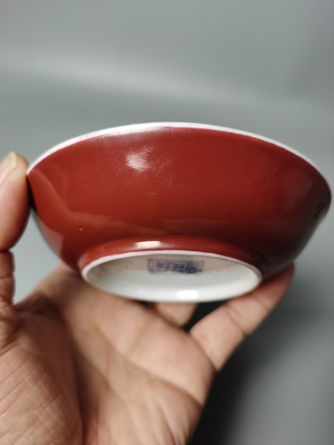 古玩陶瓷胭脂紅碟真品鑒賞圖