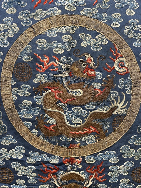 古玩雜項龍紋繡片真品鑒賞圖