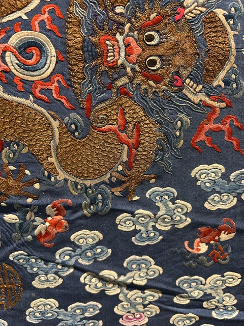 古玩雜項龍紋繡片真品鑒賞圖