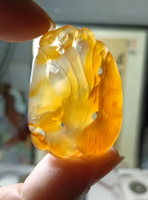 古玩玉器瑪瑙雕“鳳鳥佩”真品鑒賞圖