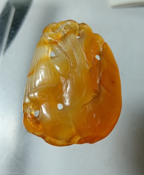 古玩玉器瑪瑙雕“鳳鳥佩”真品鑒賞圖